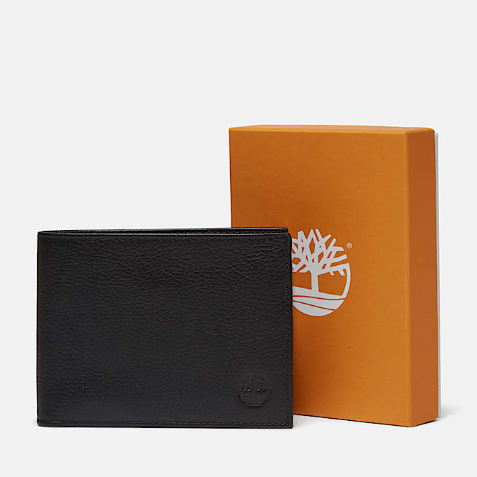 Kennebunk Leather Bifold Wallet With Coin Pocket for Men in Black