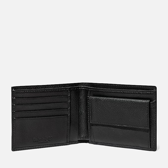 Kennebunk Leather Bifold Wallet With Coin Pocket for Men in Black