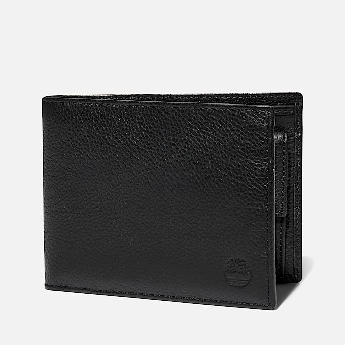 Kennebunk Leather Bifold Wallet With Coin Pocket for Men in Black - 1