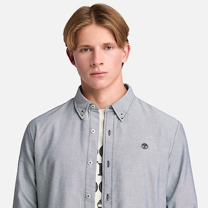 Camisa Oxford para hombre en azul oscuro