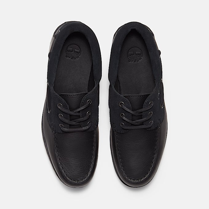 Timberland Authentic 3Eye Lug Handsewn Boat Shoe for Men in Black TBL Black ALT2