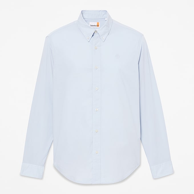 LongSleeve Stretch Poplin Shirt for Men in Light Blue TBL Blue hero00