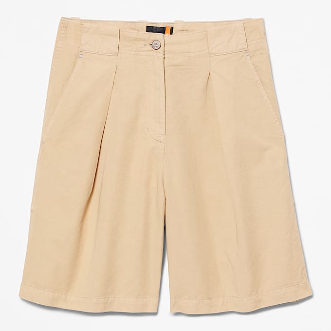 CottonLinen Bermuda Short for Women in Beige TBL Beige HERO