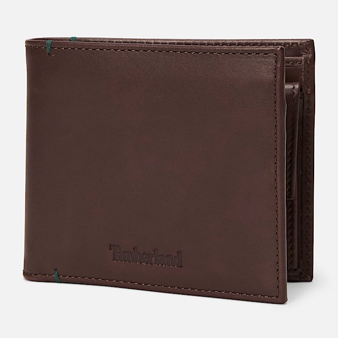 Riverton Leather Bi-fold Coin Wallet for Men in Dark Brown - 1