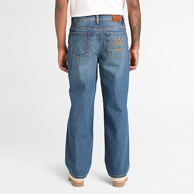 Sandown Embroidered Denim Trouser for Men in Blue TBL Blue ALT8