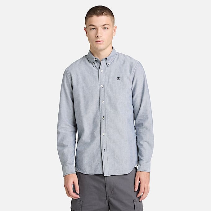 Chemise oxford pour homme en bleu foncé