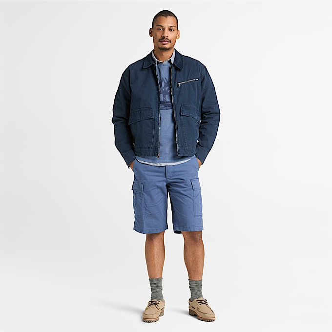 Strafford Jacke aus gewaschenem Canvas für Herren in Dunkelblau