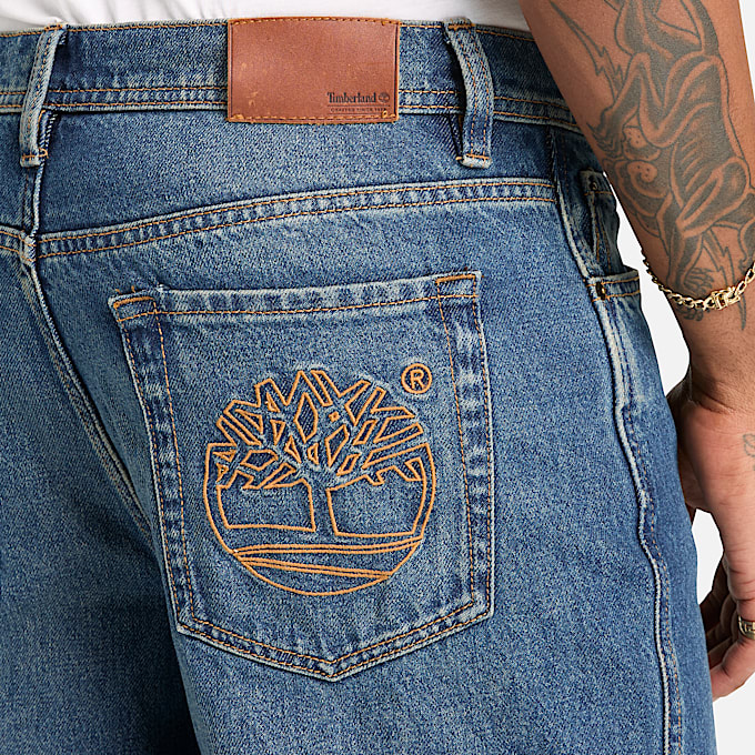 Sandown Embroidered Denim Trouser for Men in Blue TBL Blue ALT3