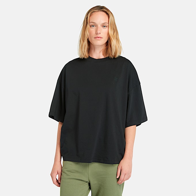 Tshirt oversize  manches courtes Dunstan pour femme en noir TBL noir HERO