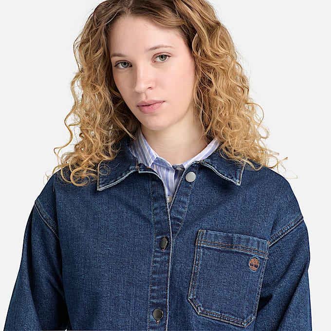 Hemdjacke aus Denim fr Damen in Blau TBL Blau ALT3