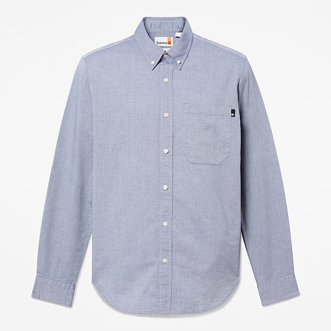 Gale River Oxford Langarmshirt fr Herren in Blau TBL Blau HERO