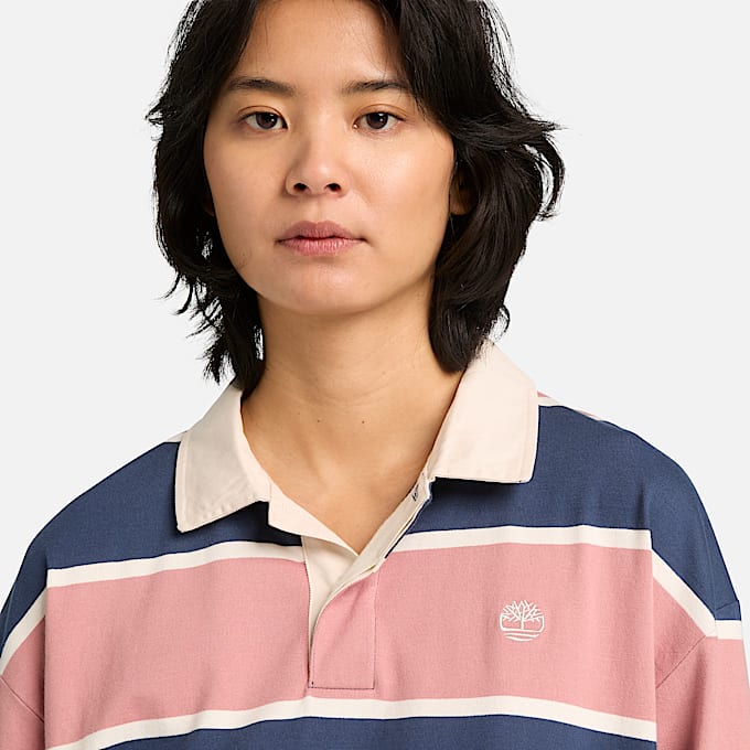 Polo de Râguebi Sem Género cor-de-rosa/azul-escuro