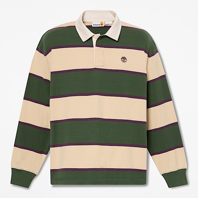 Polo de Râguebi Sem Género verde-escuro/bege - 1