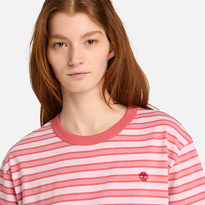 Striped ShortSleeve TShirt for Women in Red TBL Red ALT3