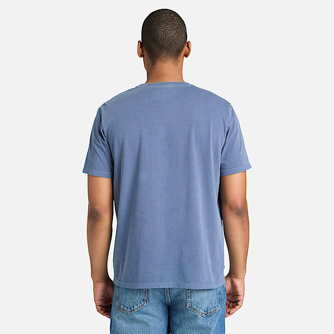 Garment Dyed Logo Graphic TShirt for Men in Dark Blue TBL Blue ALT8