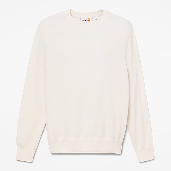 Johns River Cotton Crewneck Jumper for Men in White TBL White HERO