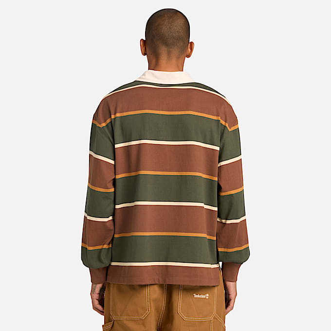 All Gender Rugby-Polohemd Dunkelgrün/Dunkelbraun