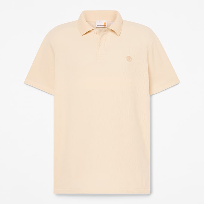 Wharf River Waffle ShortSleeve Polo for Men in Beige TBL Beige HERO