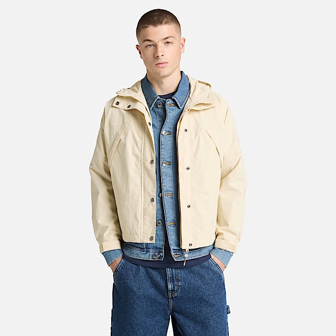 Chaqueta bómber de algodón con tratamiento hidrófugo duradero Stratham para hombre en beis