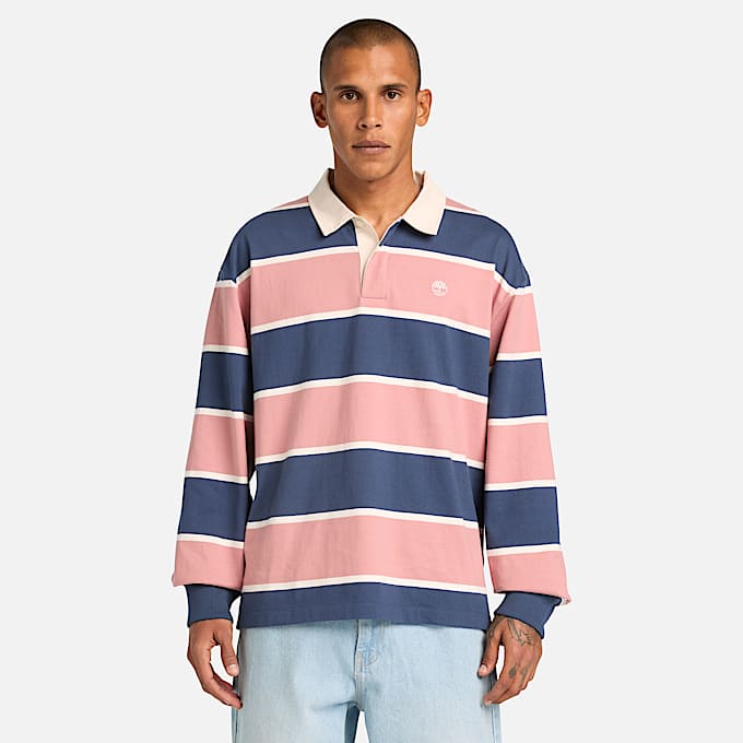 All Gender Rugby Polo Shirt PinkDark Blue TBL Blue ALT3