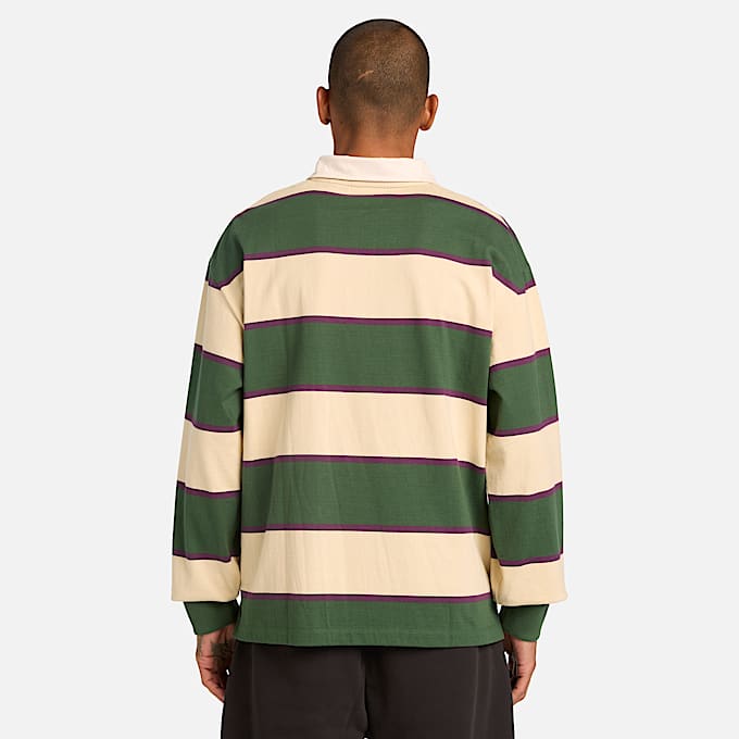 Polo de Râguebi Sem Género verde-escuro/bege