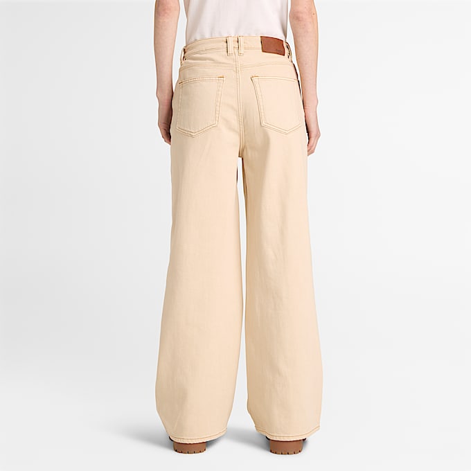 Denim Wide Leg Trouser for Women in Beige TBL Beige ALT8