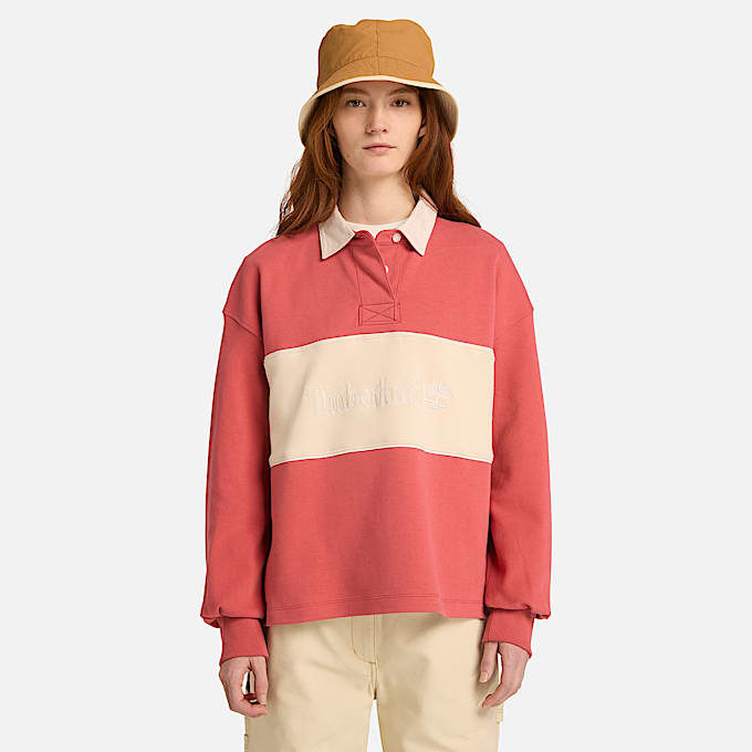 Polo de Râguebi Lush para Mulher em Vermelho