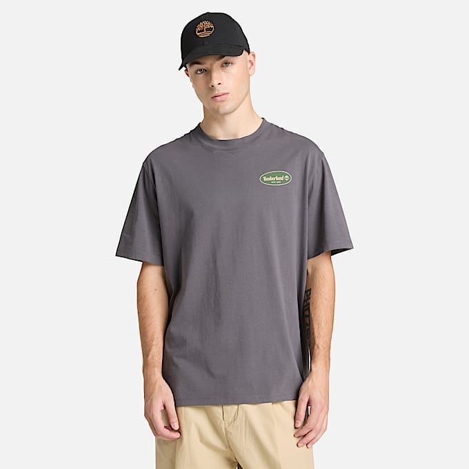 Gas Station Tshirt met print voor heren in donkergrijs TBL Grijs ALT1