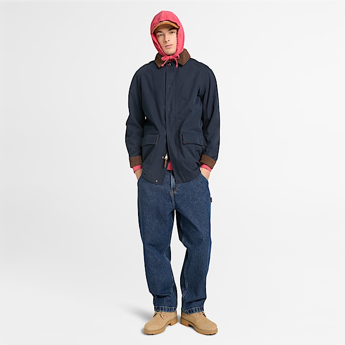 Merrymack River Garment Hoodie mit Stückfärbung für Herren in Rot