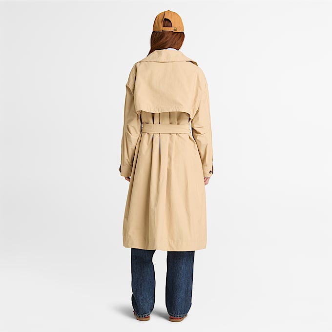 WaterRepellent Long Mac Coat for Women in Beige TBL Beige ALT8