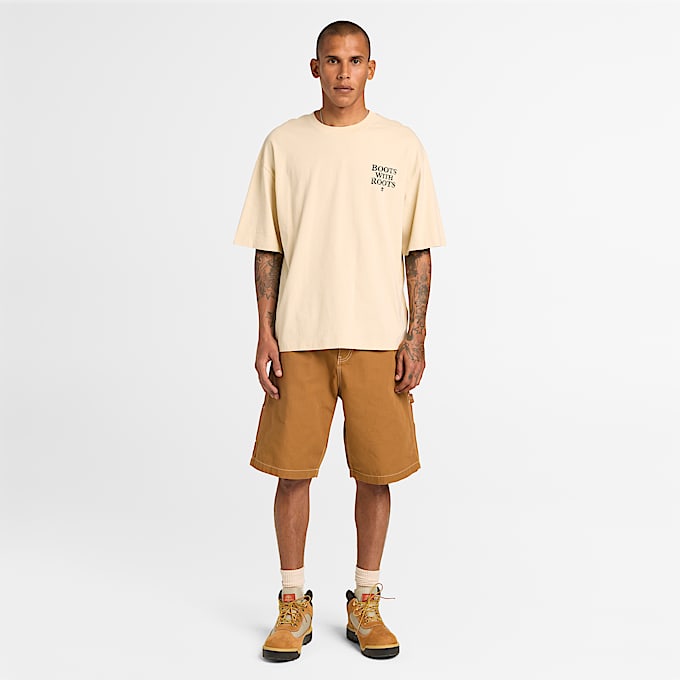 All Gender Timbs On My Feet TShirt in Beige TBL Beige ALT1