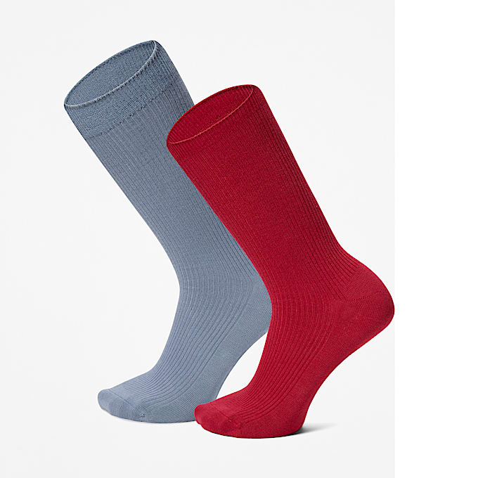 2er Pack leichte CrewSocken mit Rippung in Rot TBL Rot HERO
