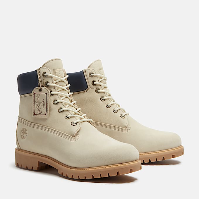 Timberland® Year of the Horse Premium 6-Inch Waterproof Boot for Men in Light Beige/Dark Blue