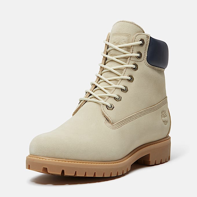 Timberland® Year of the Horse Premium 6-Inch Waterproof Boot for Men in Light Beige/Dark Blue