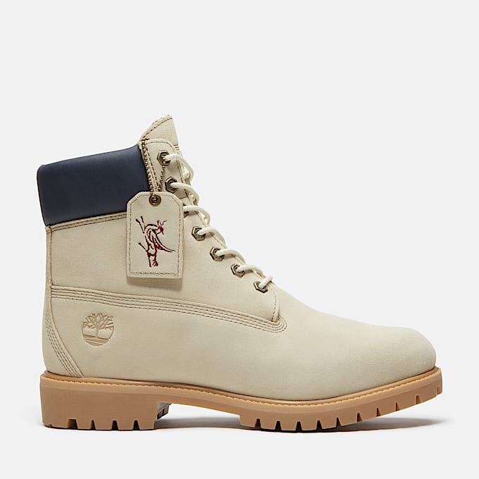 Timberland Year of the Horse Premium 6Inch Waterproof Boot for Men in Light BeigeDark Blue TBL Beige HERO