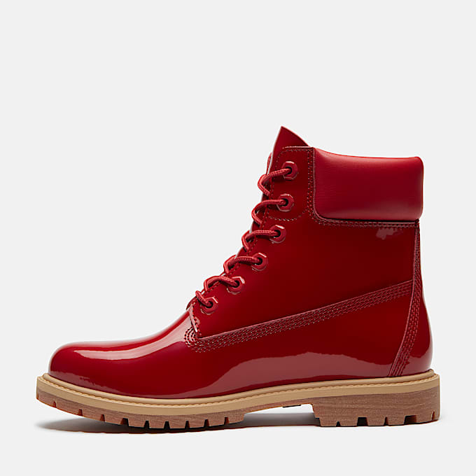 Wasserdichter 6-Inch Boot aus Timberland® Premium Lackleder für Damen in Rot