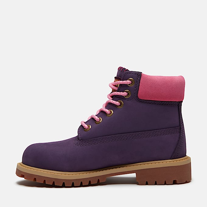 Wasserdichter Timberland Premium 6InchBoot fr Jugendliche in DunkelviolettHellpink TBL Violett ALT6