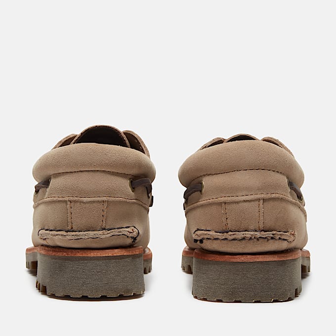 Timberland® Mix Tape Authentic 3-Eye Lug Boat Shoe for Men in Beige