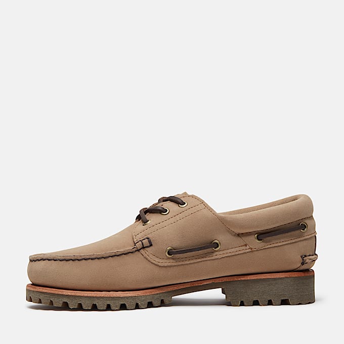 Timberland Mix Tape Authentic 3Eye Lug Boat Shoe for Men in Beige TBL Beige ALT6