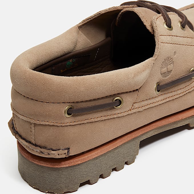 Timberland® Mix Tape Authentic 3-Eye Lug Boat Shoe for Men in Beige