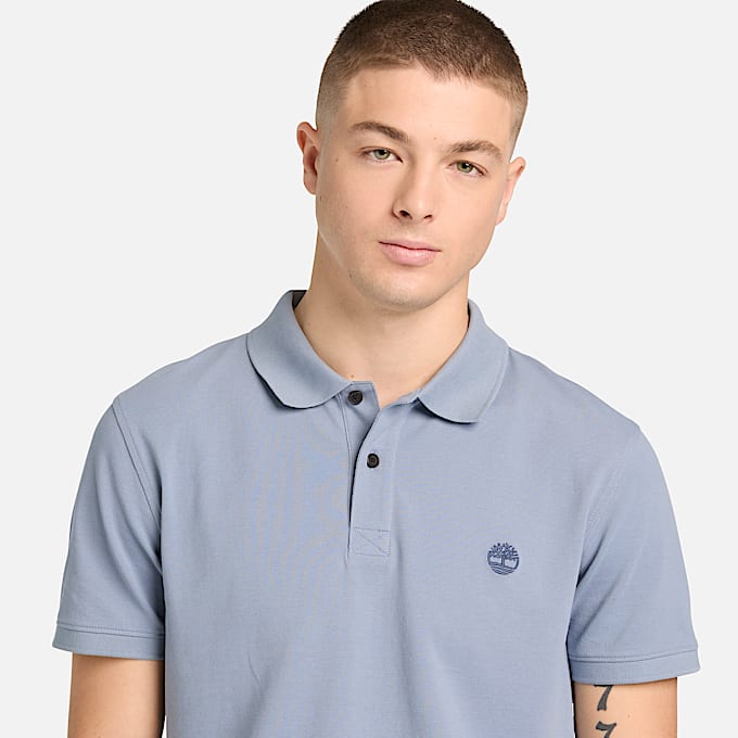 Millers River Short-Sleeve Stretch Polo for Men in Blue