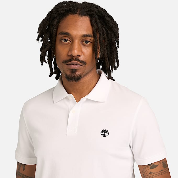 Millers River ShortSleeve Stretch Polo for Men in White TBL White ALT3