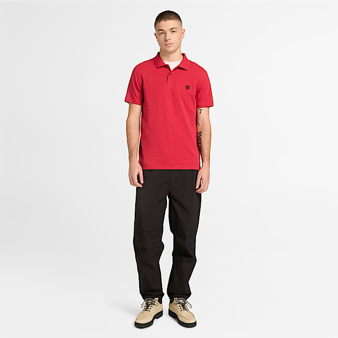 Millers River ShortSleeve Stretch Polo for Men in Red TBL Red ALT2