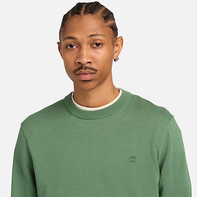 Williams River Cotton Jumper for Men in Dark Green TBL Green ALT3