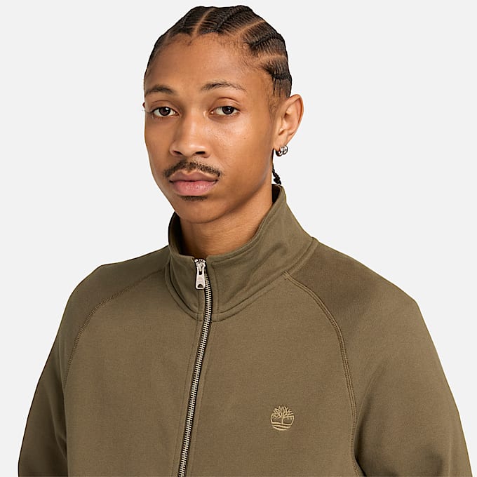 Exeter River Full Zip Sweatshirt for Men in Green/Brown