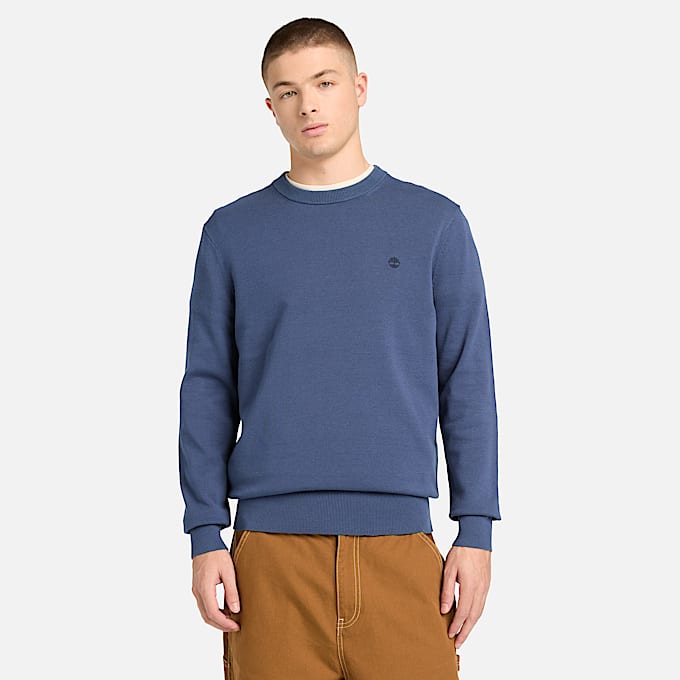 Williams River Cotton Jumper for Men in Dark Blue TBL Blue ALT1