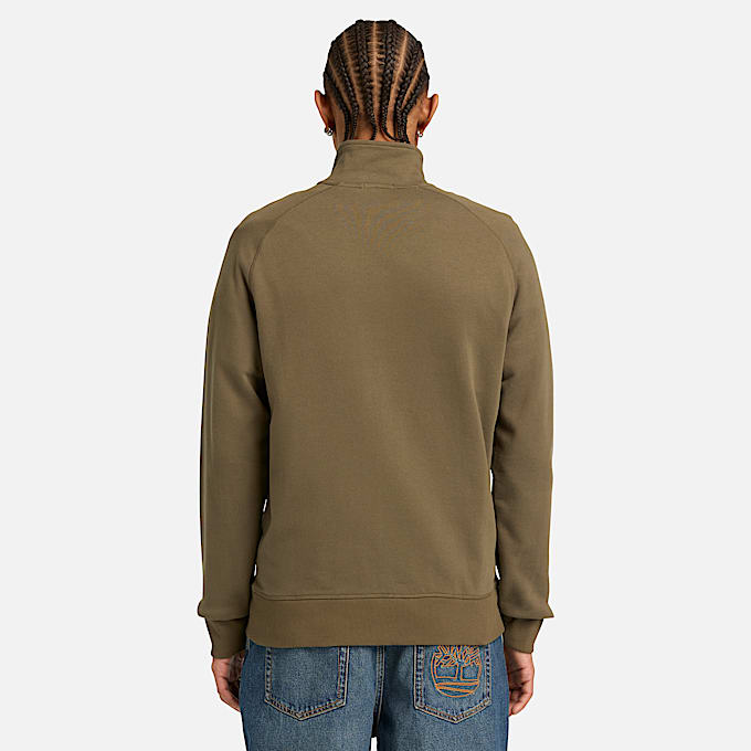 Exeter River Full Zip Sweatshirt for Men in Green/Brown