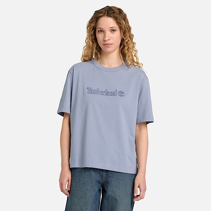 T-shirt de Manga Curta Lush para Mulher em azul