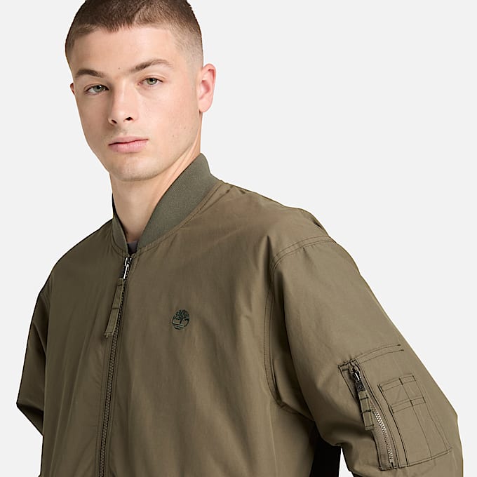 Durable Water Repellent Utility Bomber for Men in Green