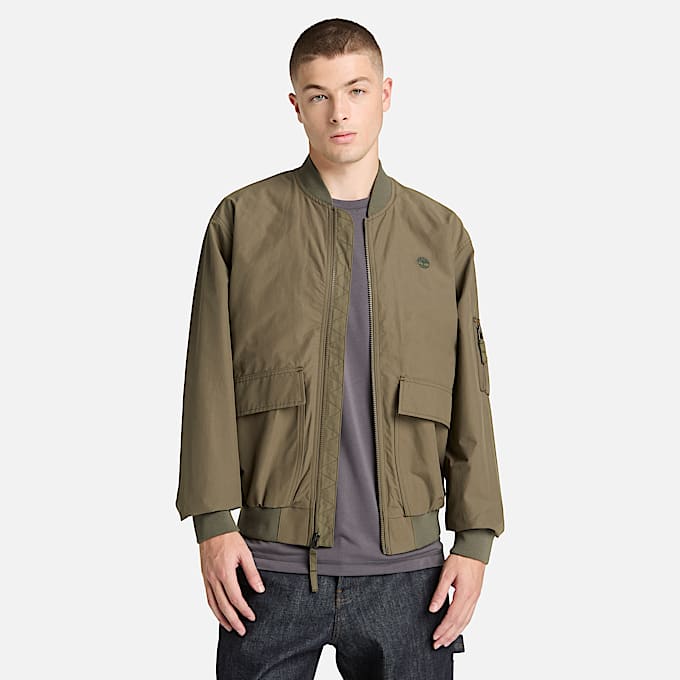 Durable Water Repellent Utility Bomber for Men in Green TBL Green ALT1
